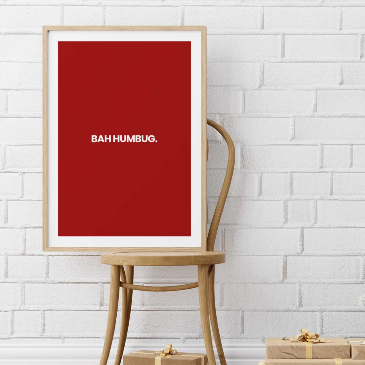 Bah Humbug Funny Christmas Print