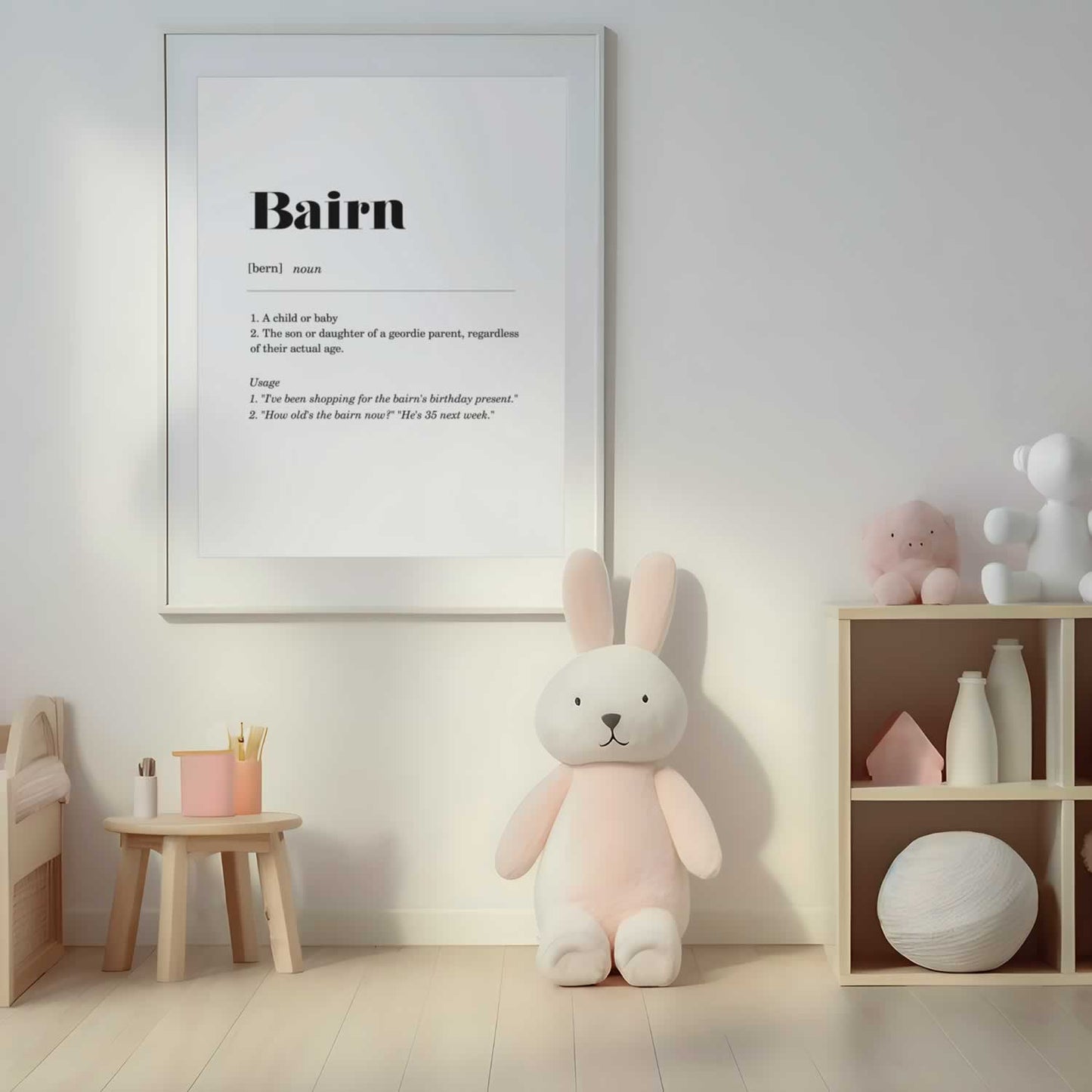 Bairn Geordie Definition Print For Kids Room