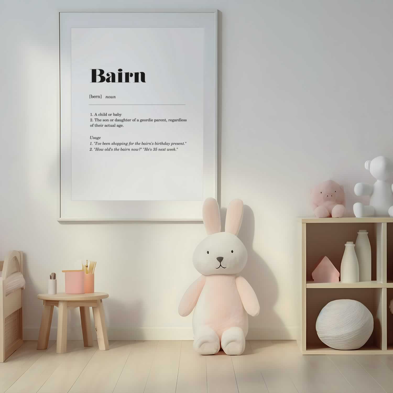 Bairn Geordie Definition Print For Kids Room