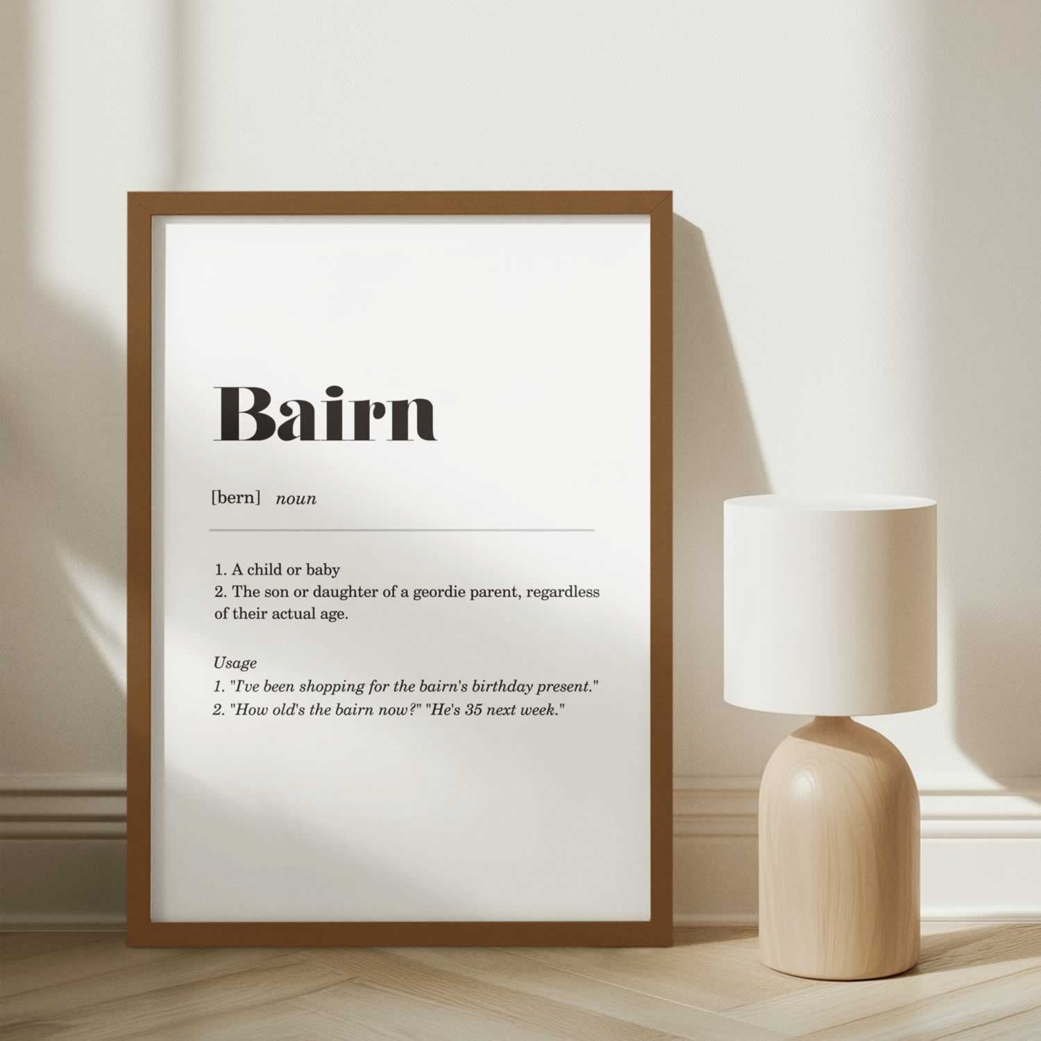 Bairn Geordie Definition Poster Print