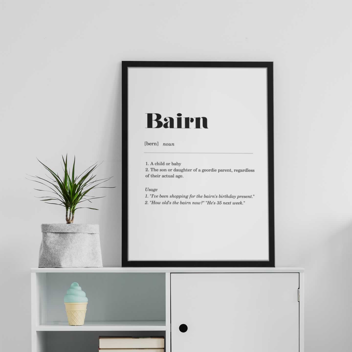 Bairn Definition Wall Art
