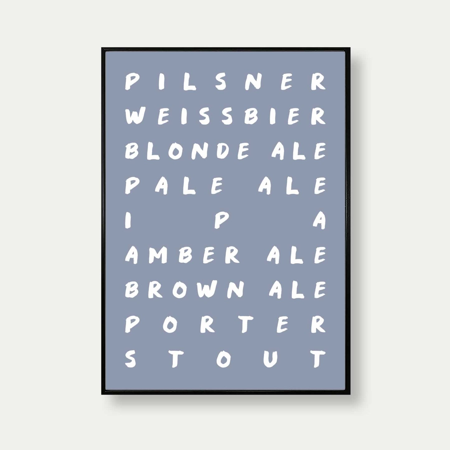 Beer And Ales Art Print In Grey
