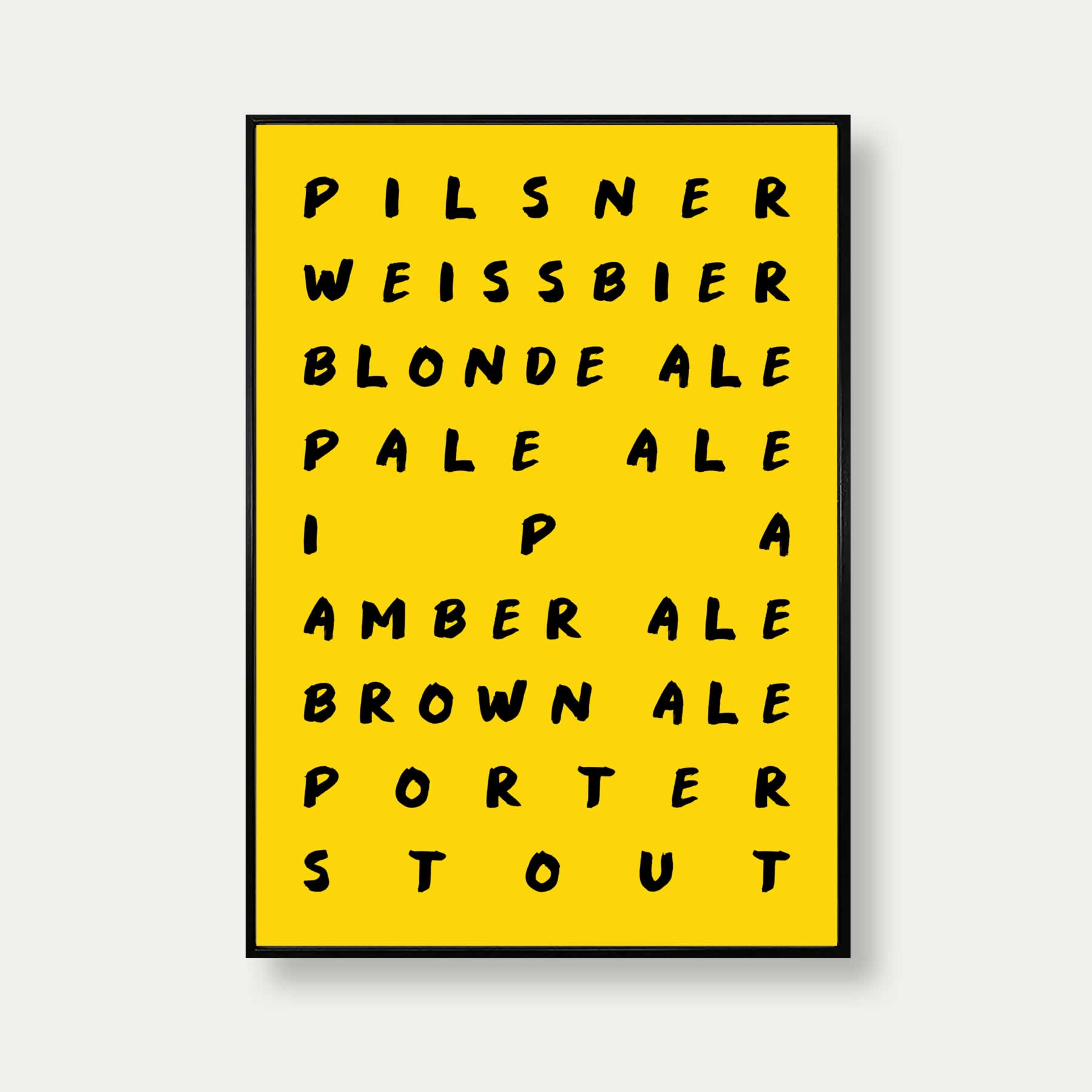 Beer And Ales Art Print In Yellow