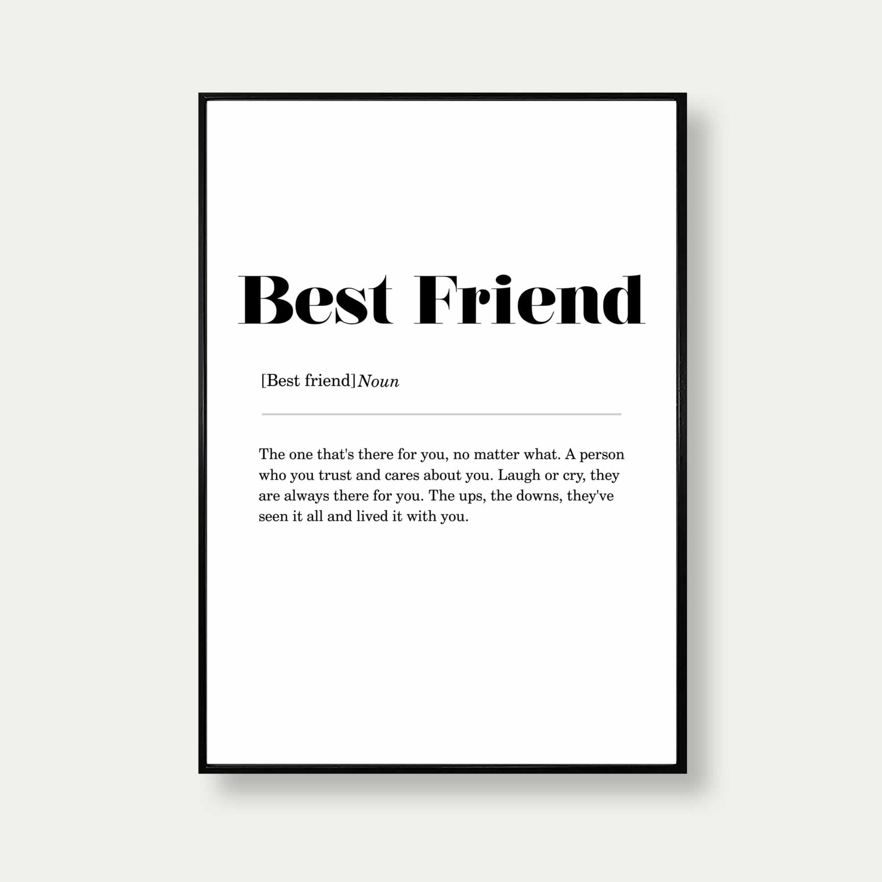 Friend Definition Printable Best Friend Definition Poster Print – Veranito
