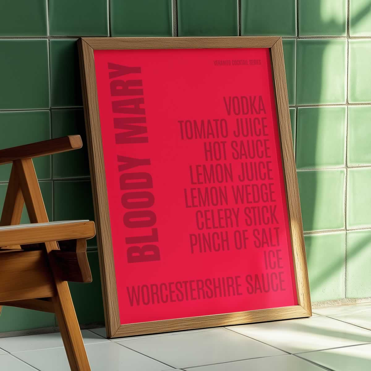 Bloody Mary Typography Cocktail Poster Print