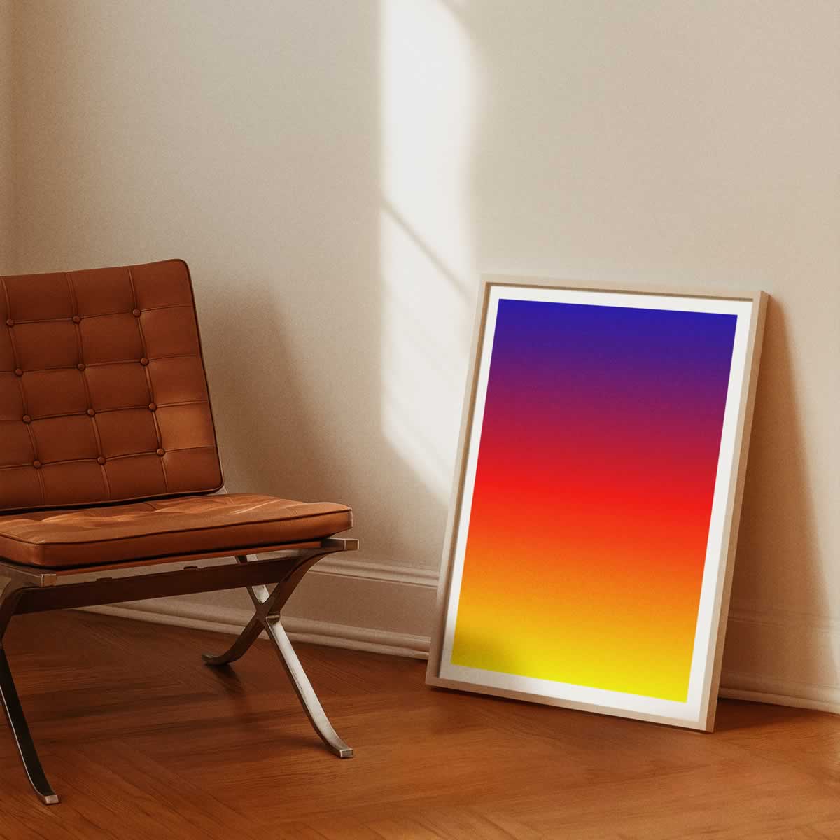 Blue Red Yellow Gradient Colours Print