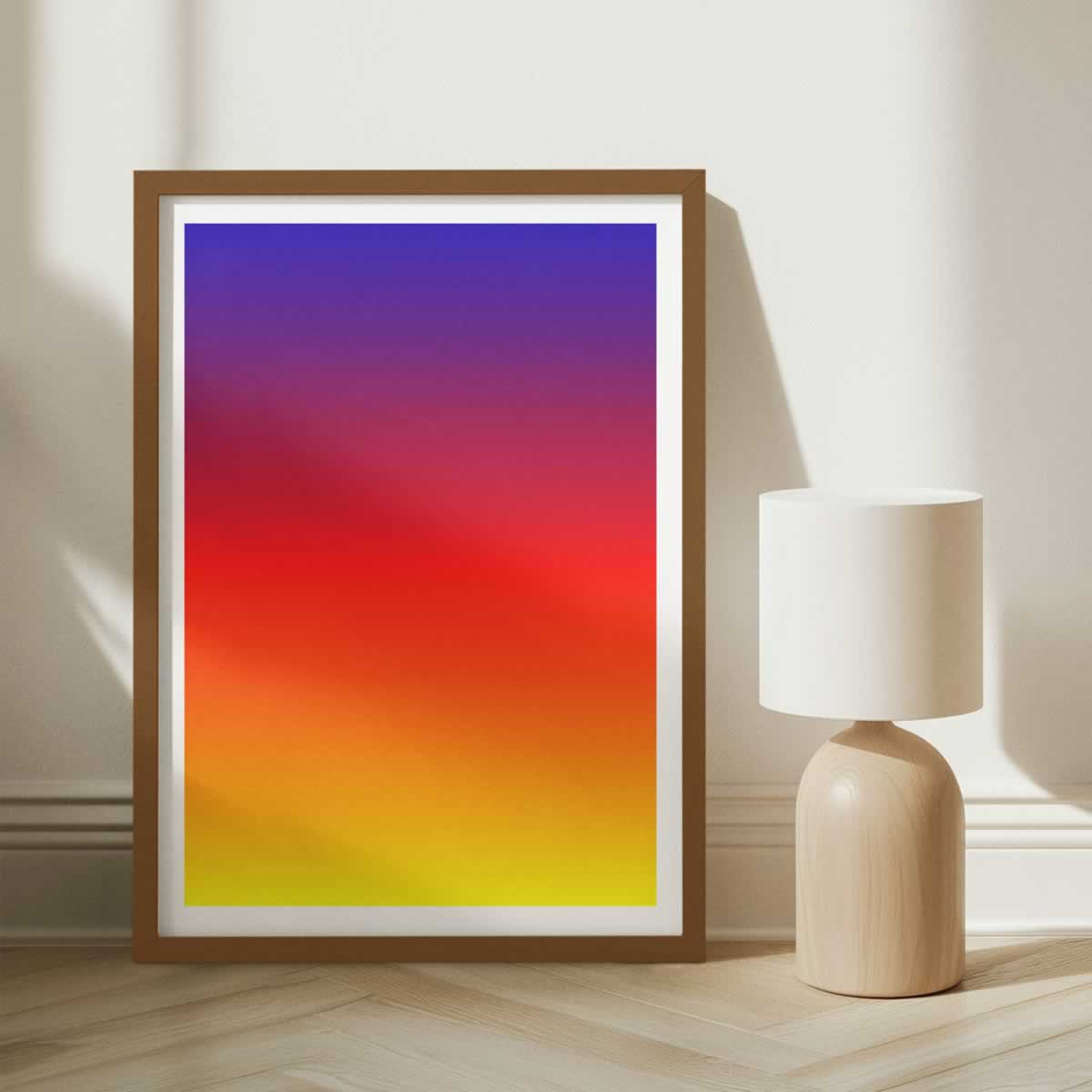Blue Red Yellow Gradient Colours Wall Art