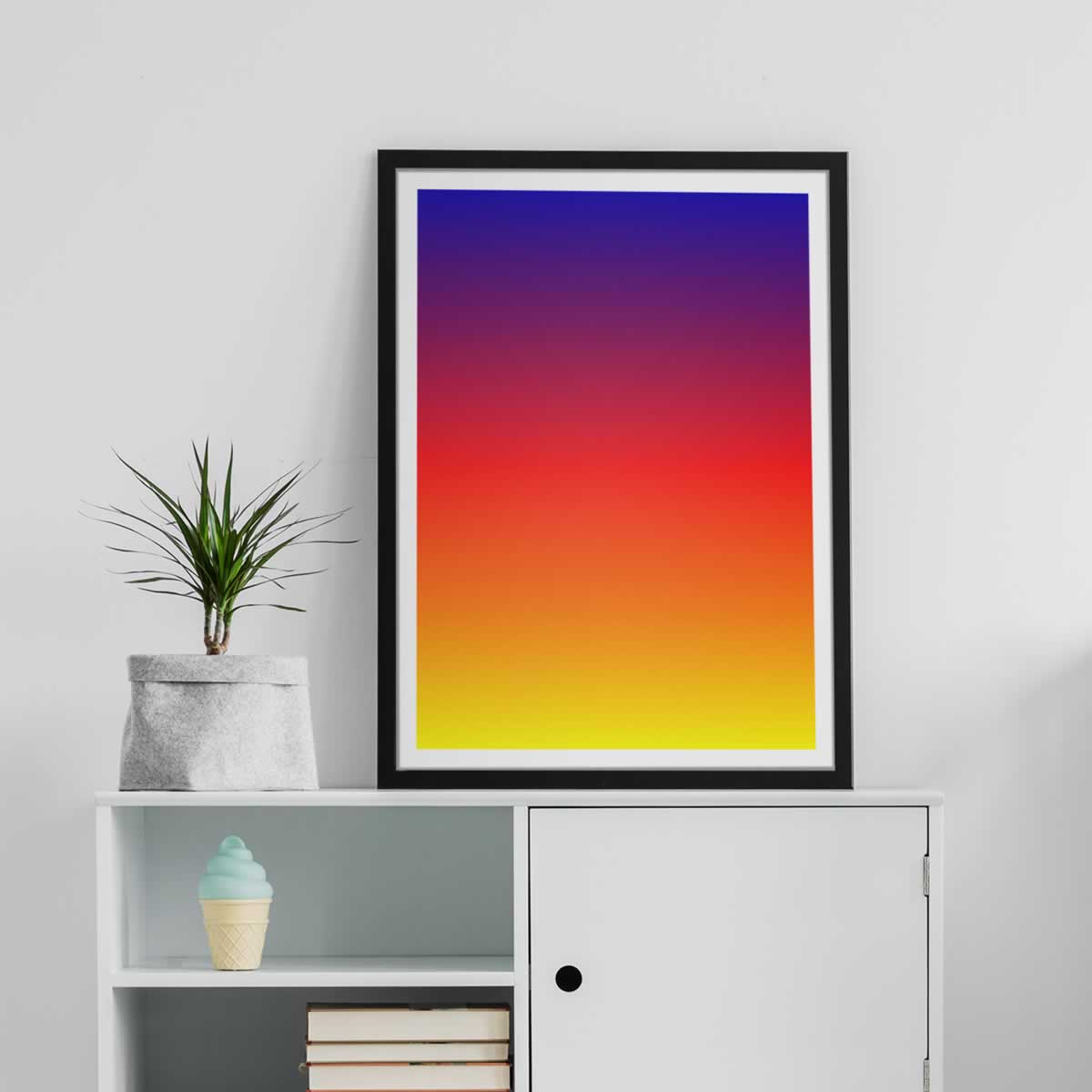Blue Red Yellow Gradient Colours Poster