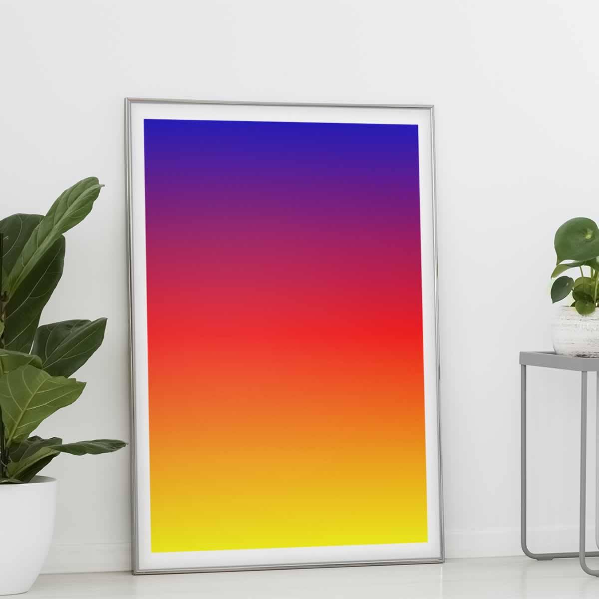 Blue Red Yellow Gradient Colours Living Room Print