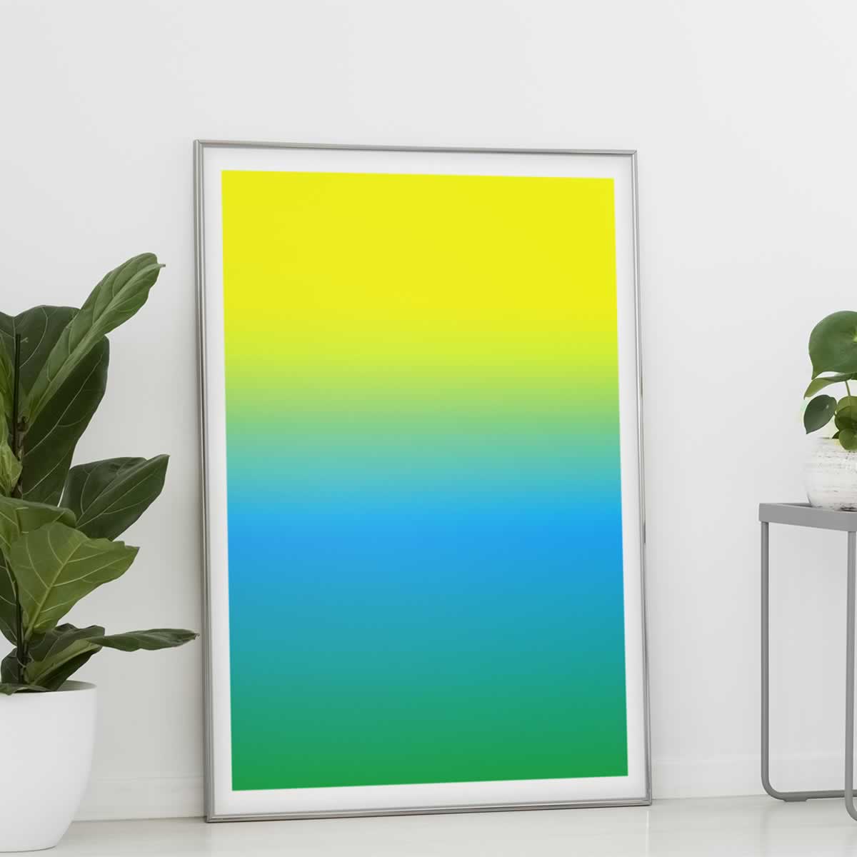 Yellow Blue Green Gradient Poster