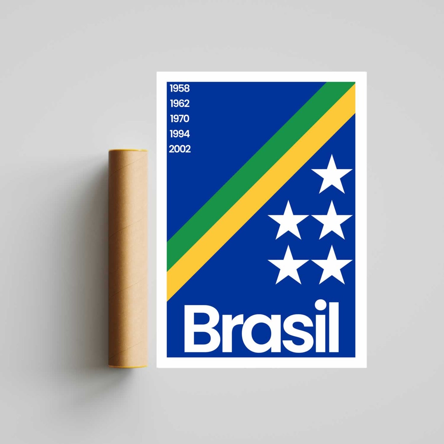 Brazil Football Poster In Blue