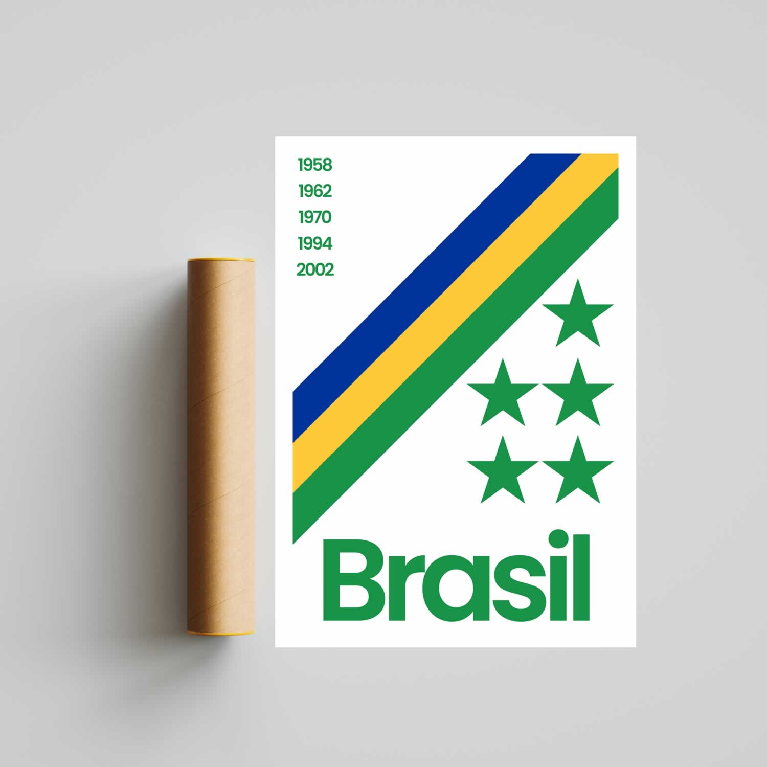 Brazil Football Typography Poster