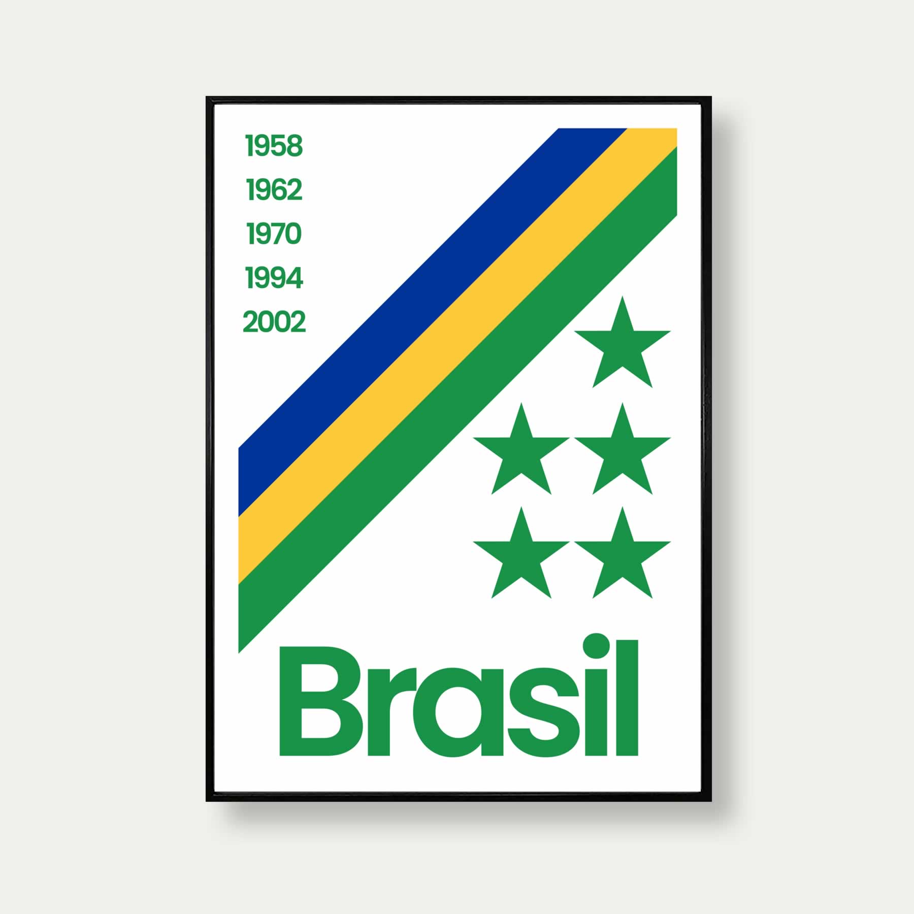 Brazil Football Typography Poster Print