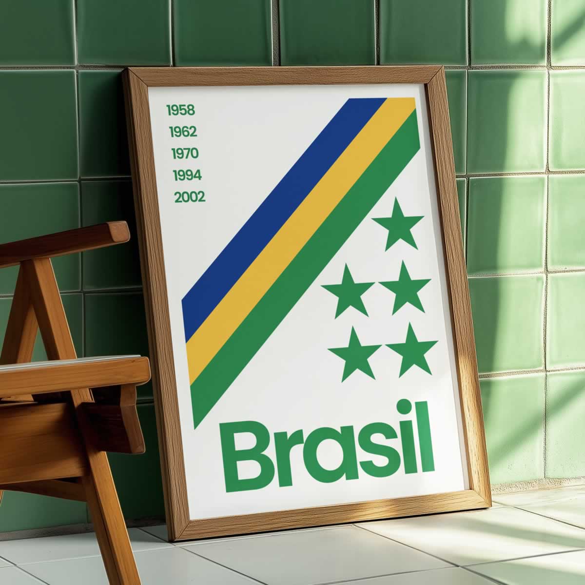 Brazil Football Typography Wall Art