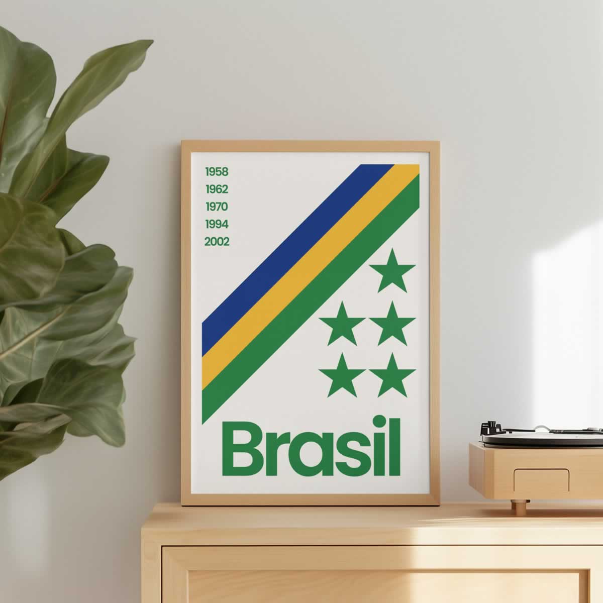 Brazil Football Typography Poster For The Wall