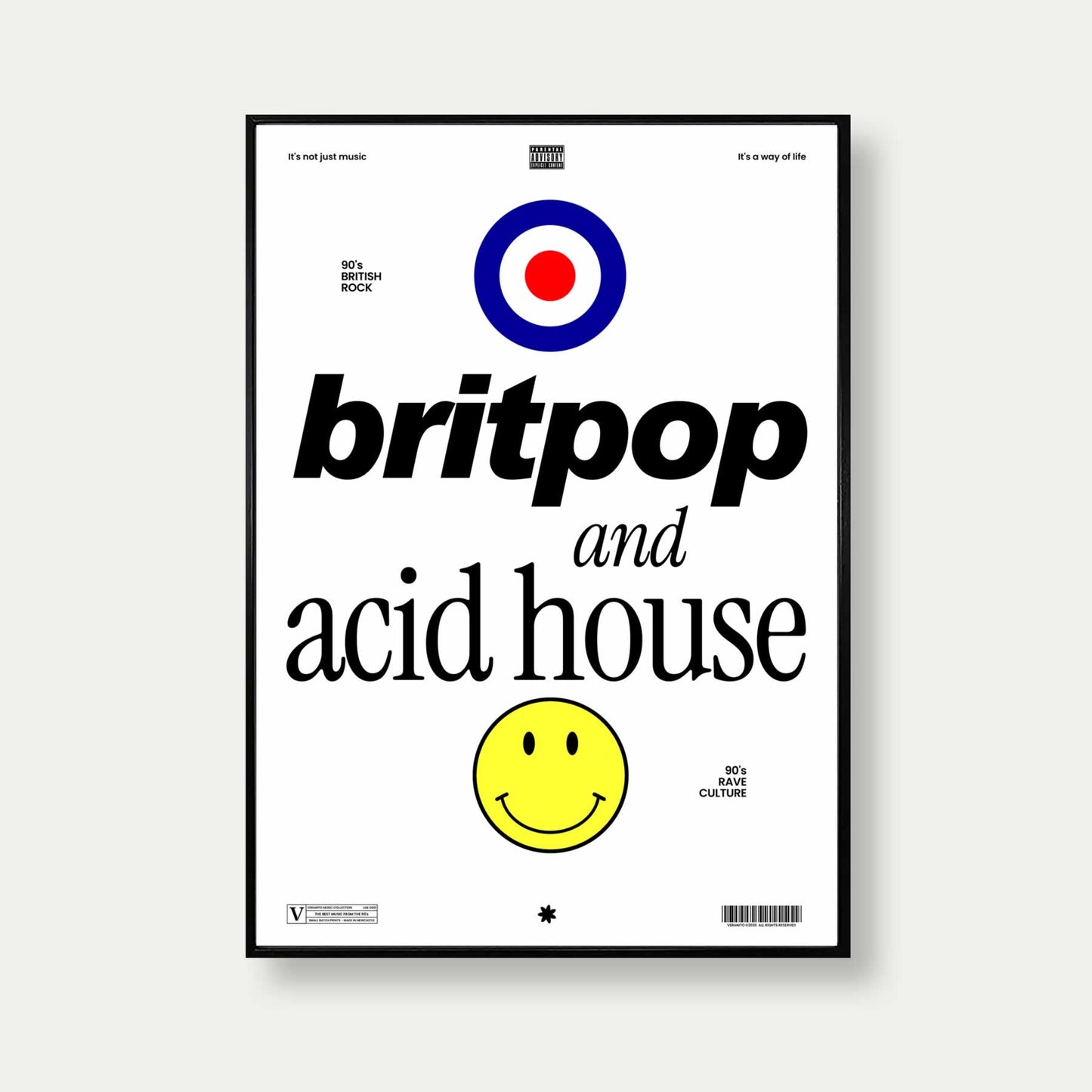 Britpop And Acid House Music Print