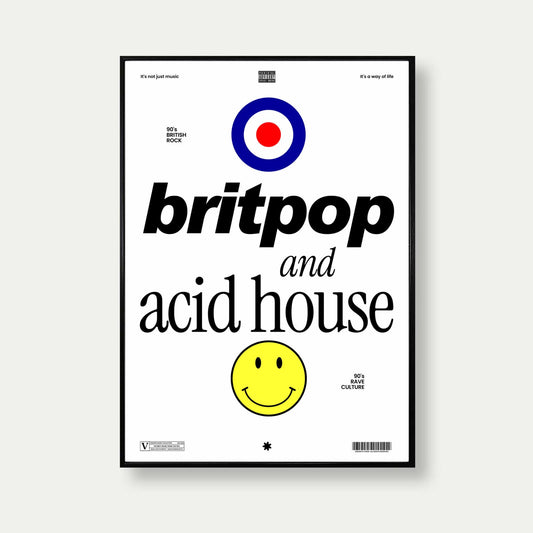 Britpop And Acid House Music Print