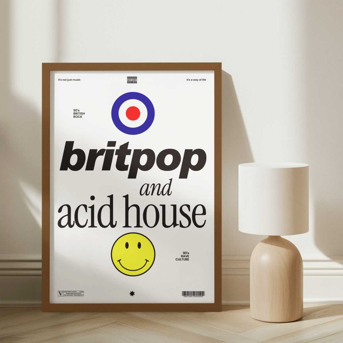 Britpop And Acid House Music Print For The Lounge