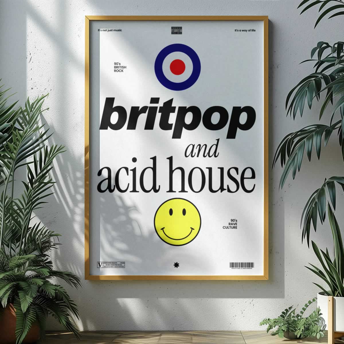 Britpop And Acid House Music Poster