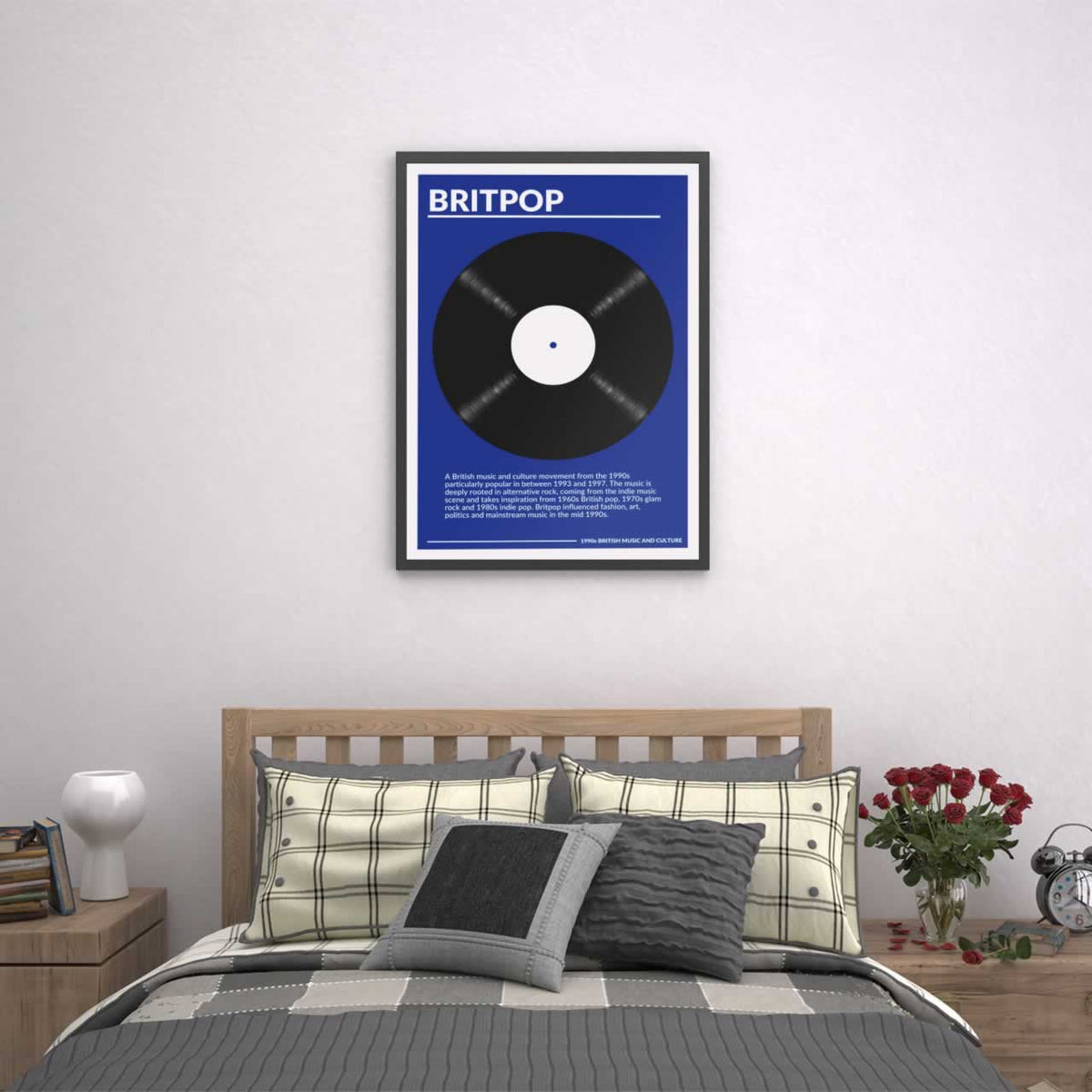Britpop Vinyl Poster Print For Your Bedroom Wall