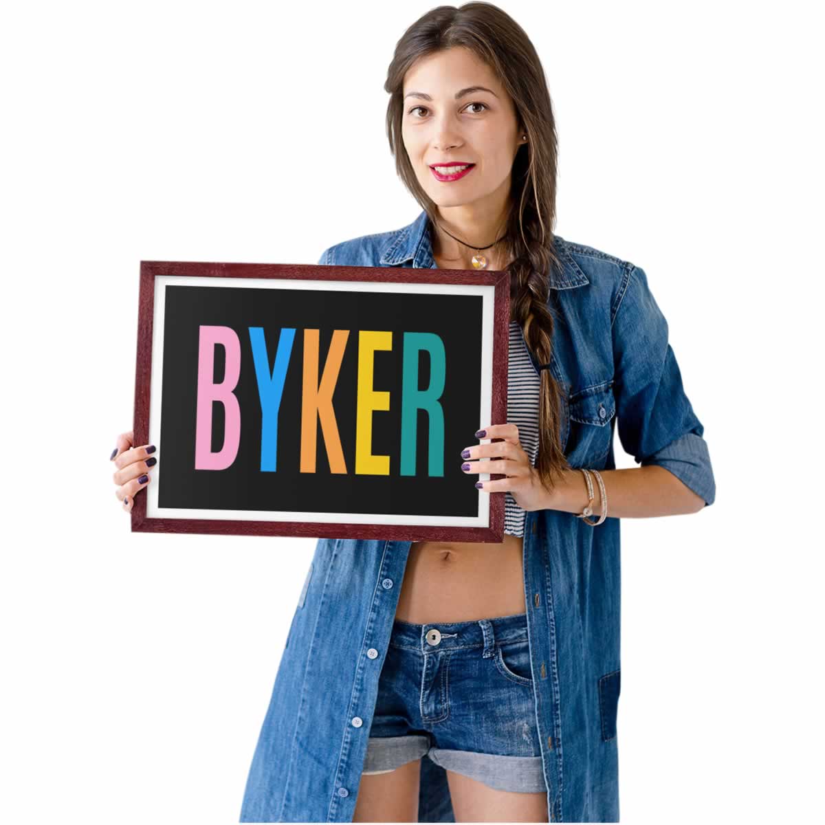 Byker Newcastle Colourful Typography Print In Hand