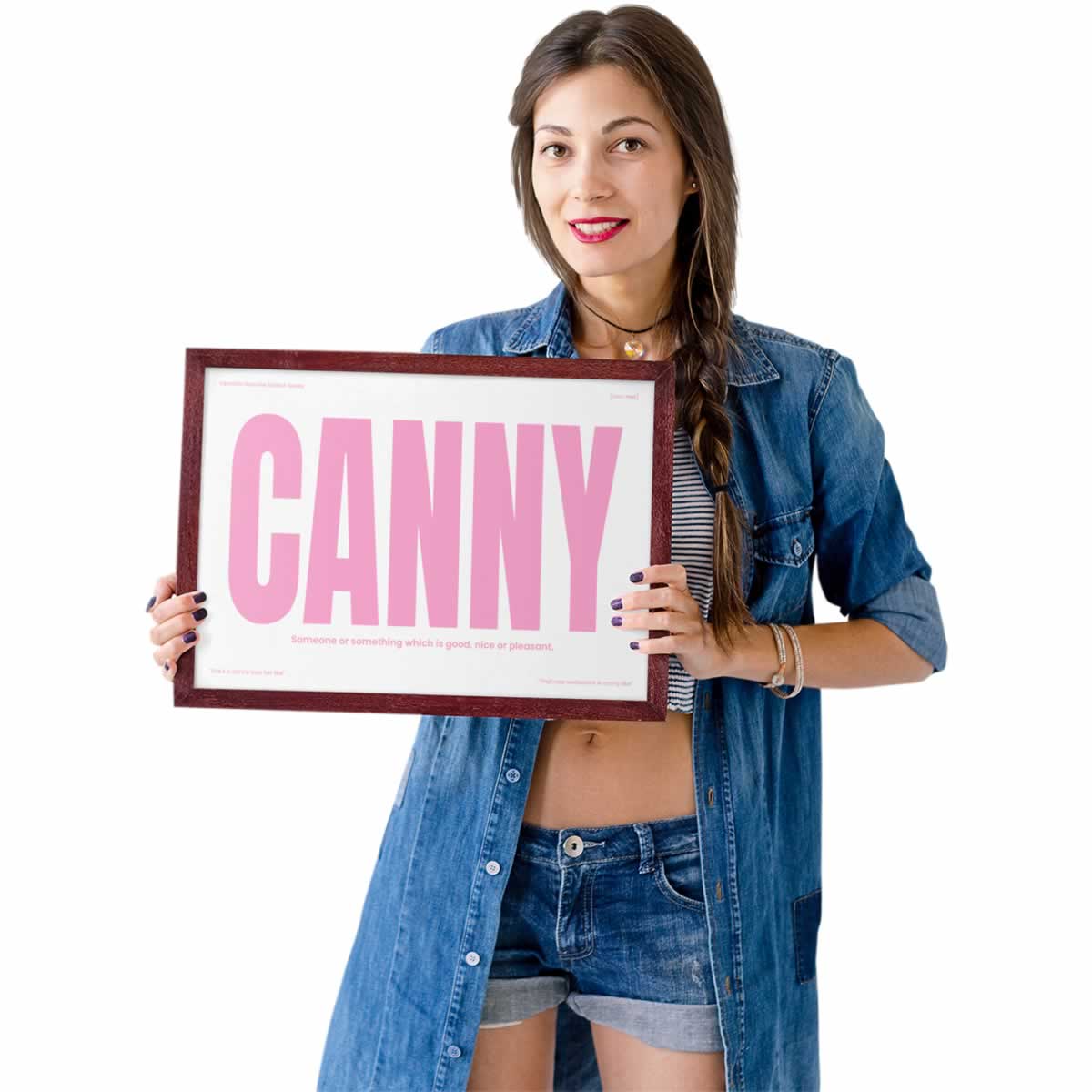 Canny Geordie Dialect Print Pink Edition In Hand