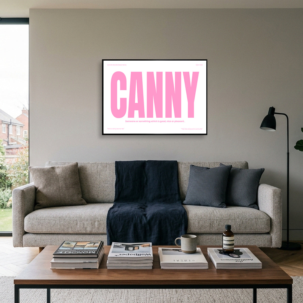 Canny Geordie Dialect Print Pink Edition In The Living Room