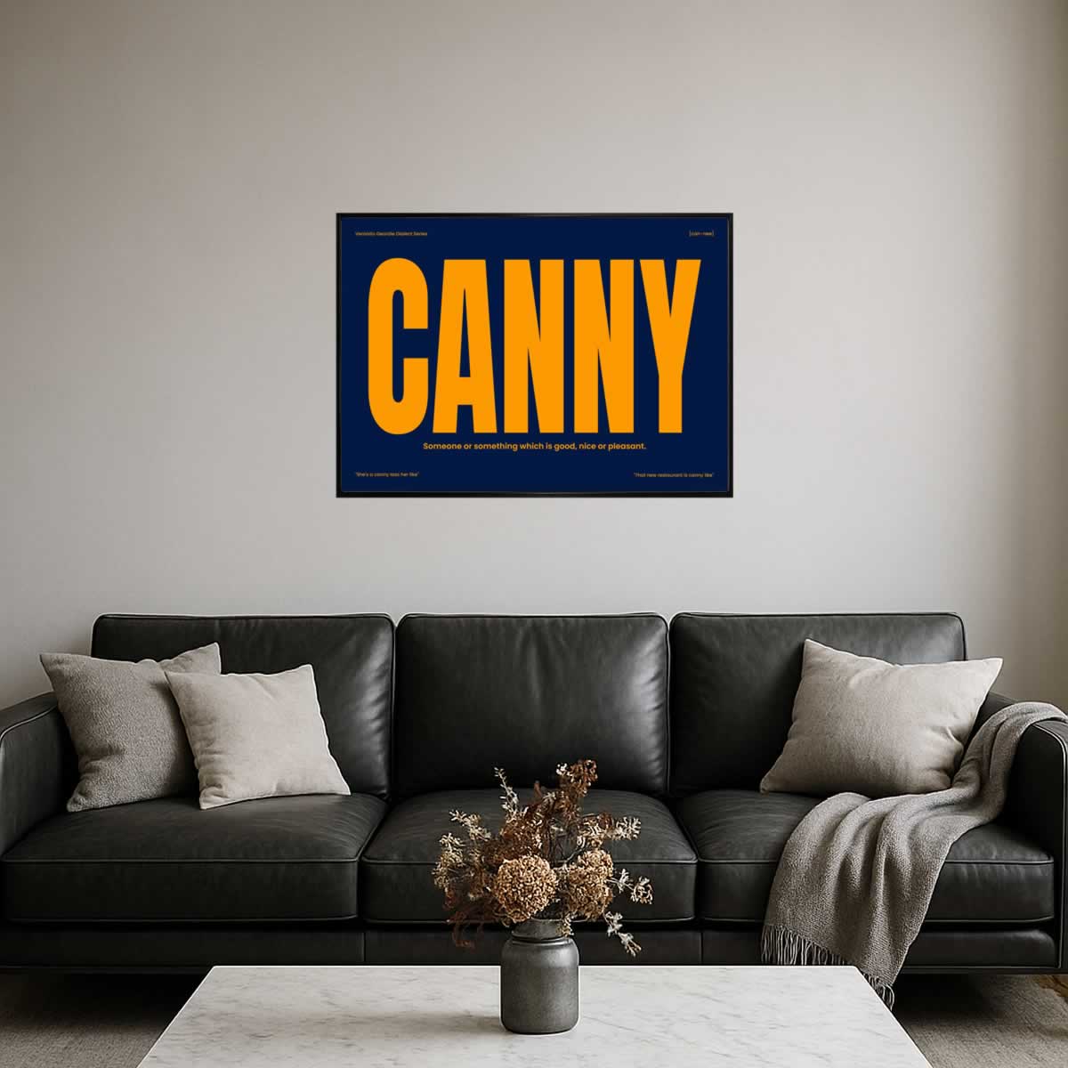 Canny Newcastle Slang Print Blue Orange Edition For Living Room