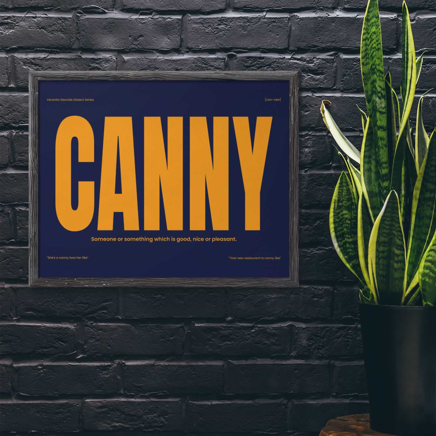 Canny Newcastle Slang Wall Art Blue Orange Edition