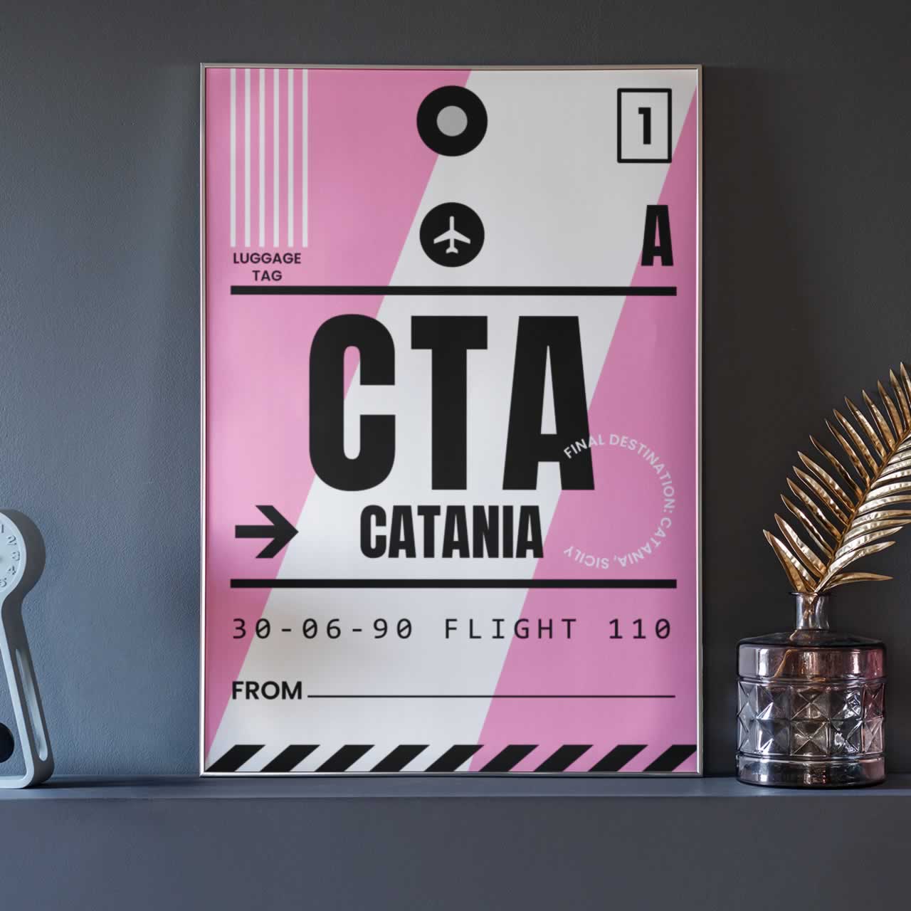 Catania Luggage Tag Travel Poster