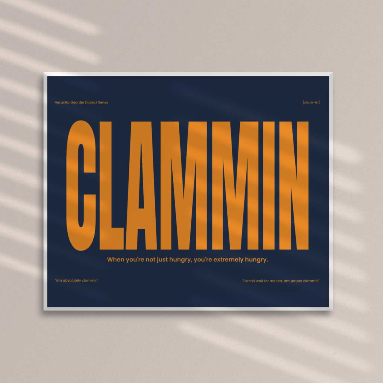 Clammin Newcastle Wall Art Blue And Orange Edition