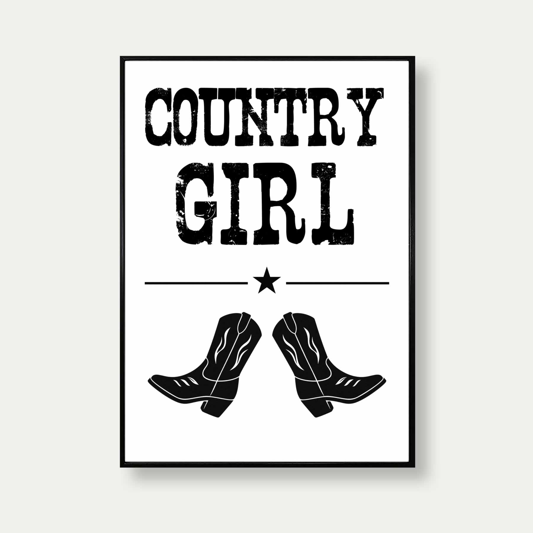 Country Girl Print In Black