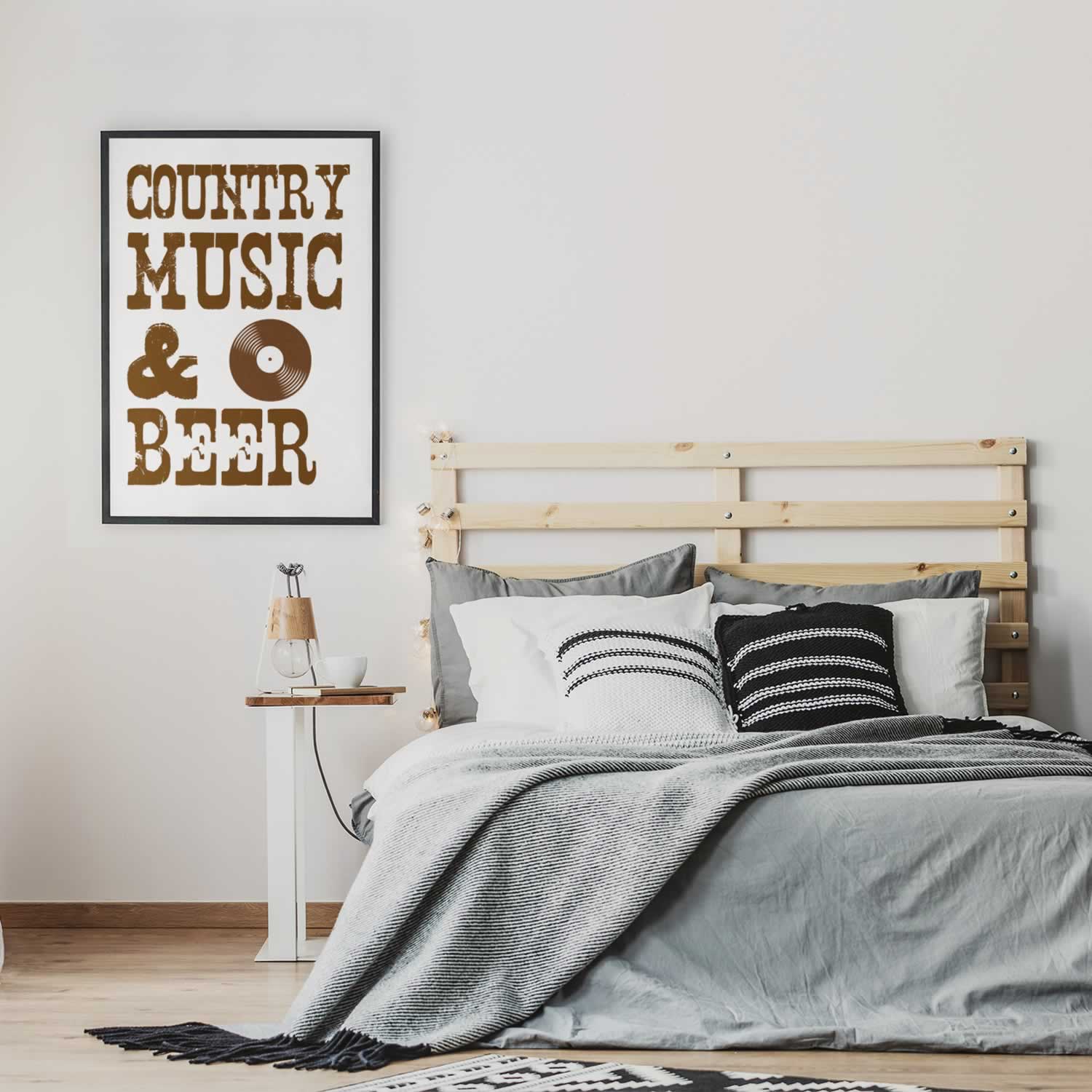 Country Music And Beer Print For Bedroom