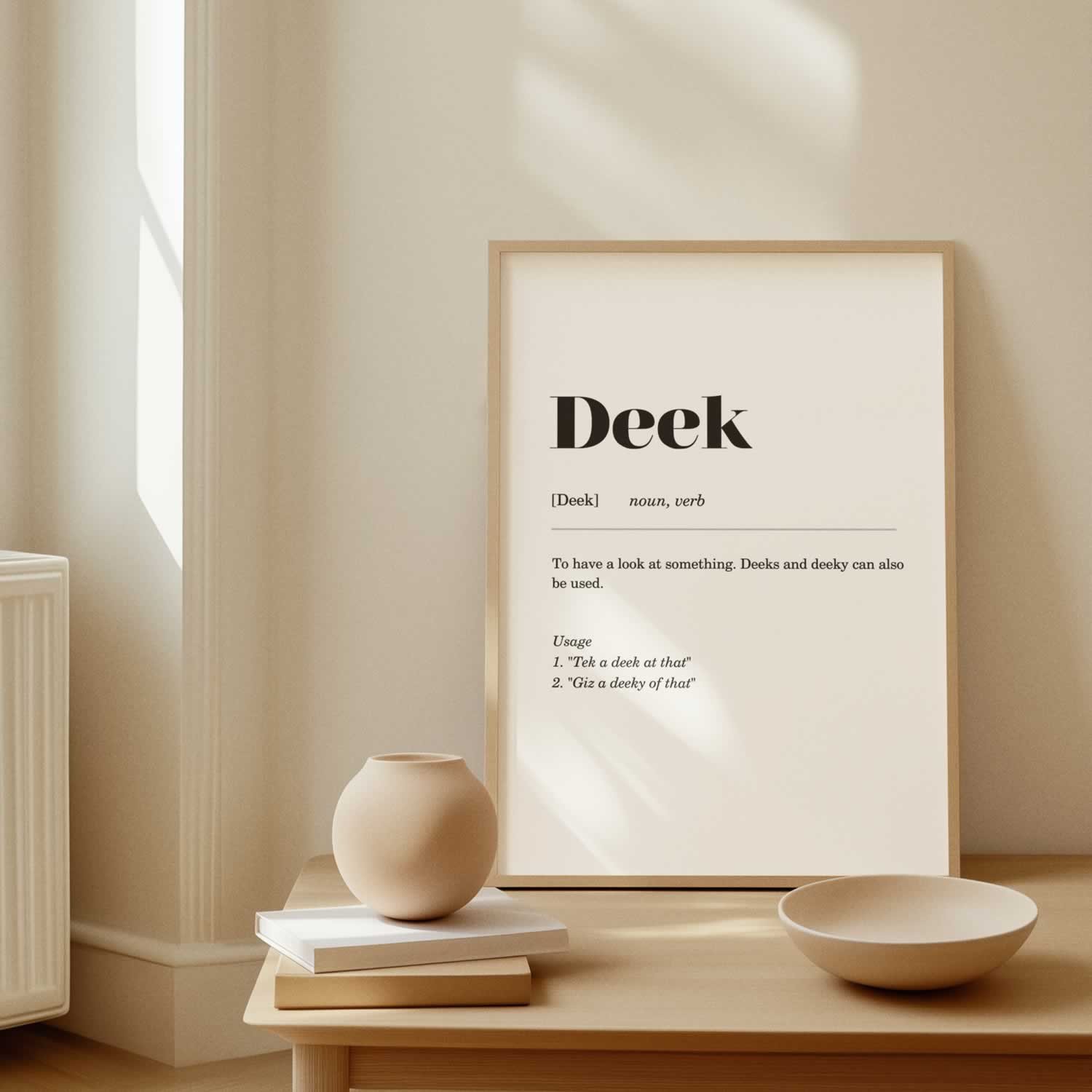 Deek Geordie Definition Slang Print
