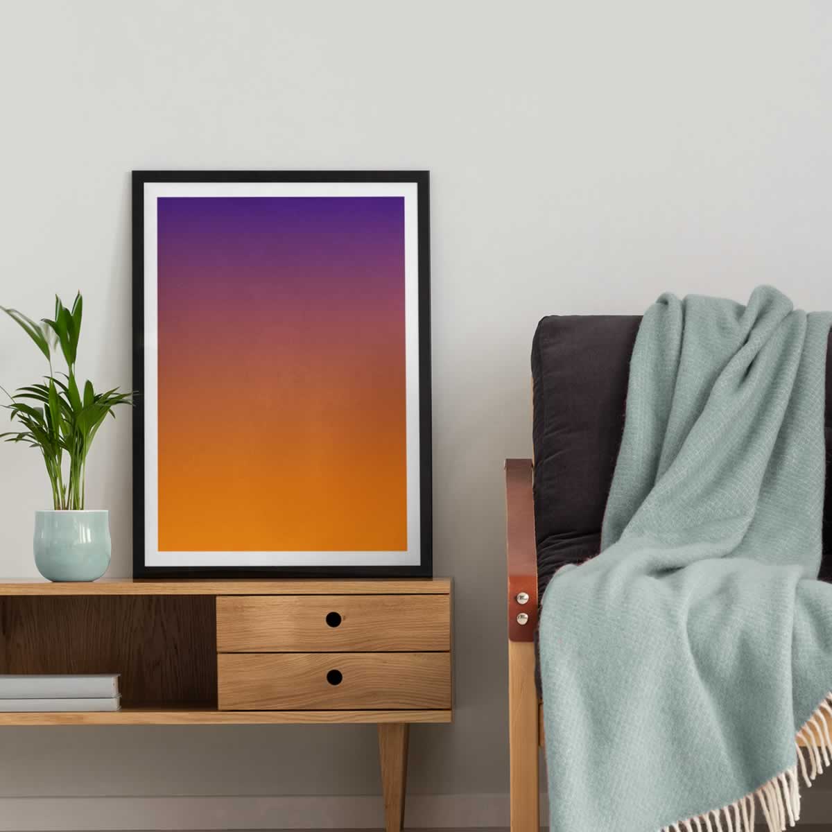 Purple To Orange Gradient Wall Art