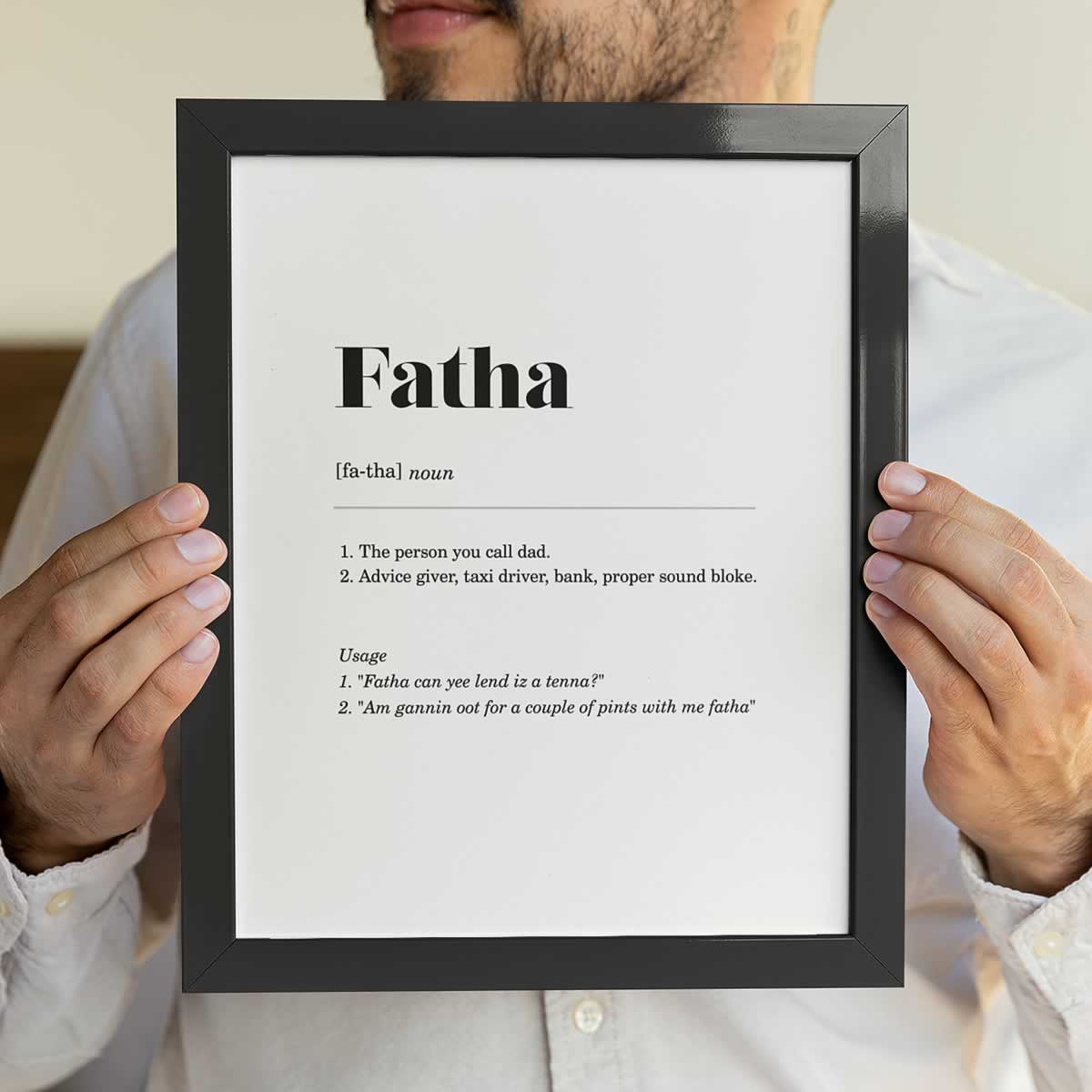 Fatha Geordie Definition Print - Newcastle gift for dad