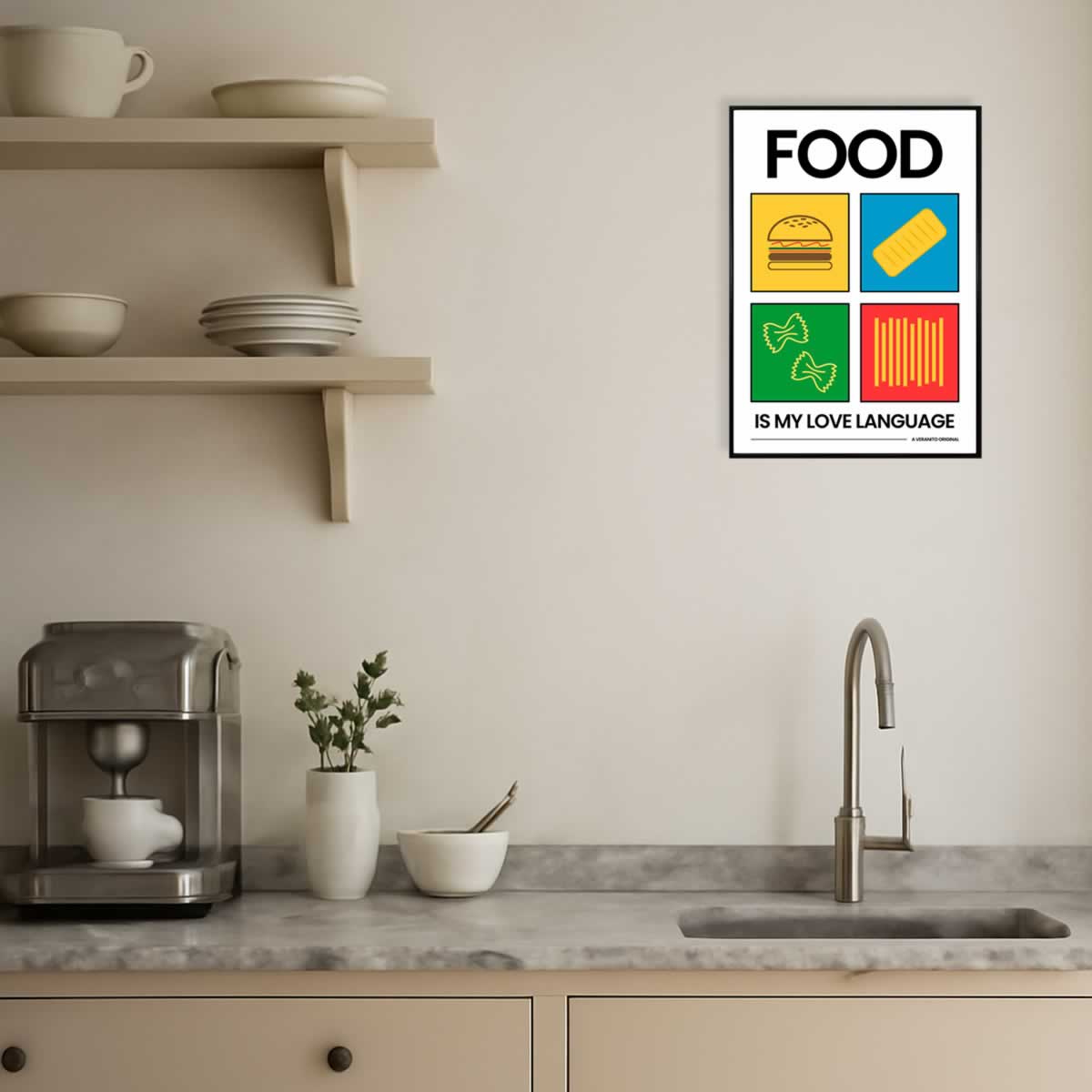 Food Is My Love Language Wall Art For Kitchen