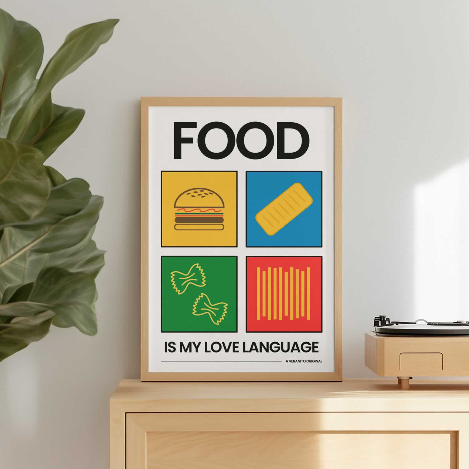 Food Is My Love Language Colourful print for your decor