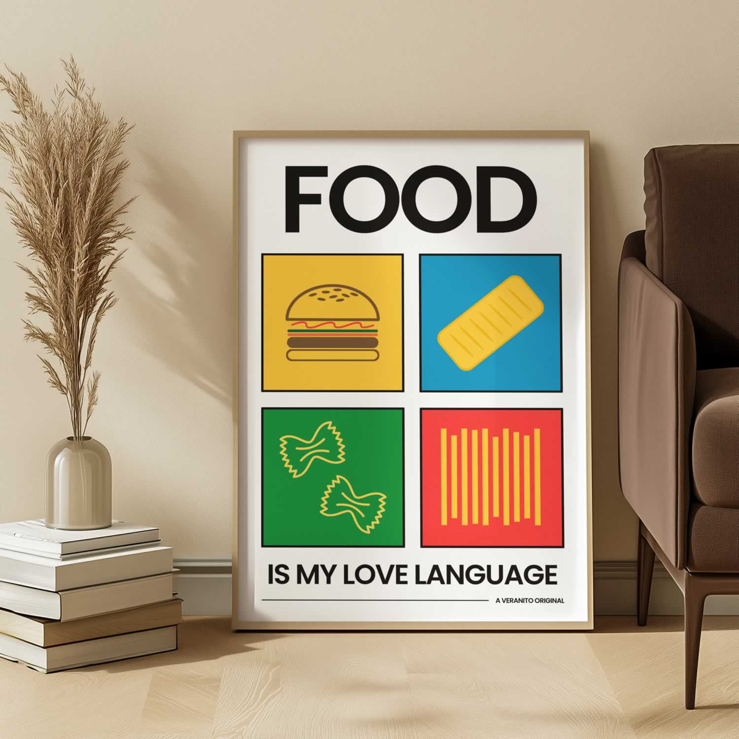 Food Is My Love Language Colourful wall art