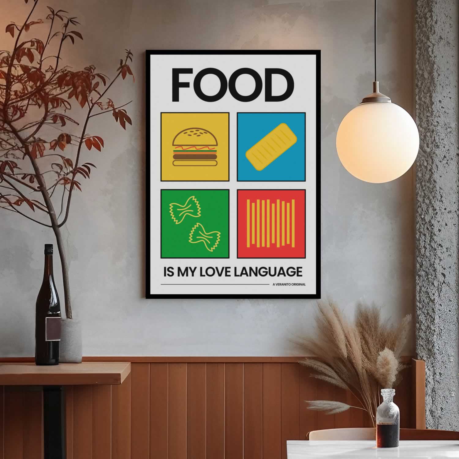 Food Is My Love Language Art Print For Dining Room