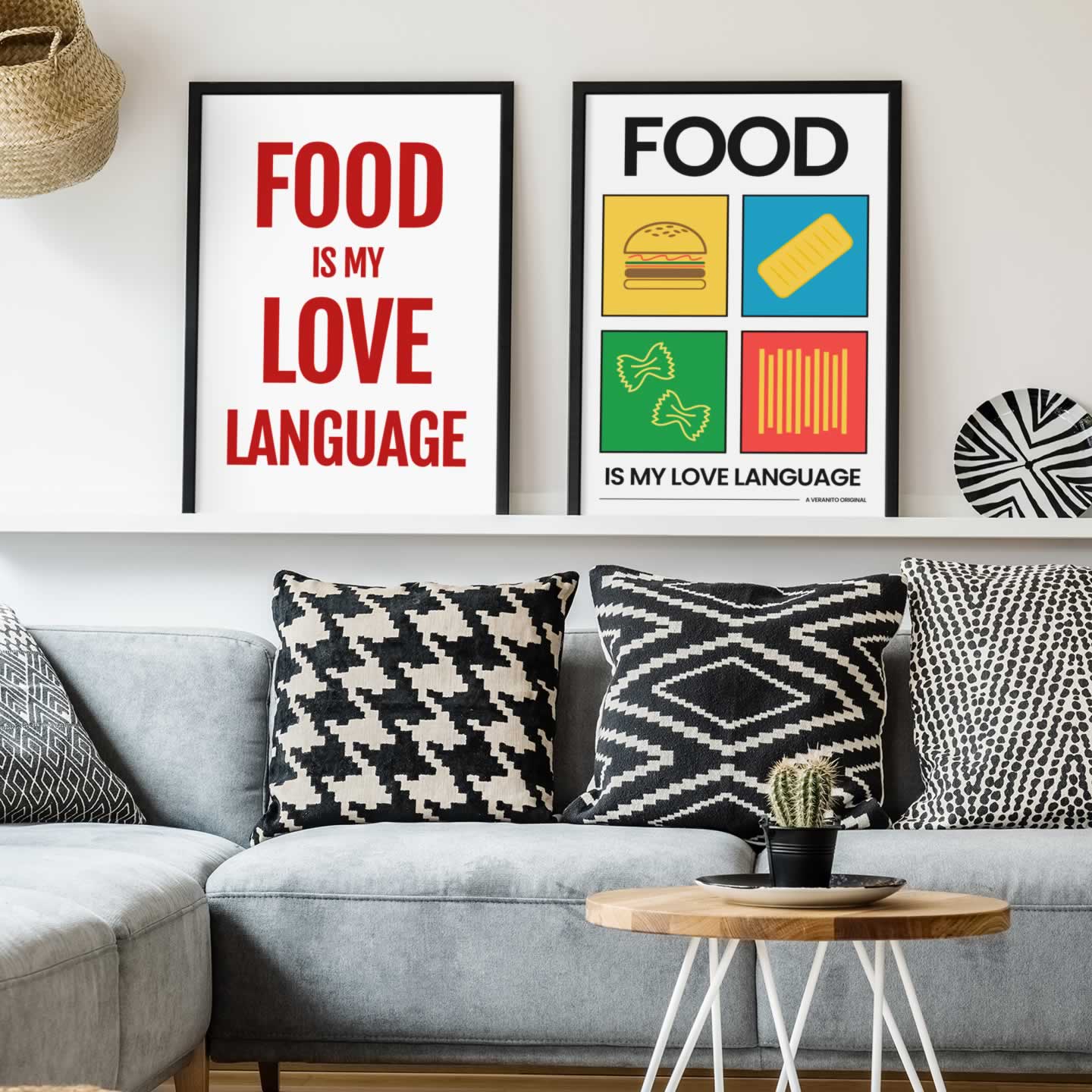 Food Is My Love Language Set Of 2 Prints for the living room