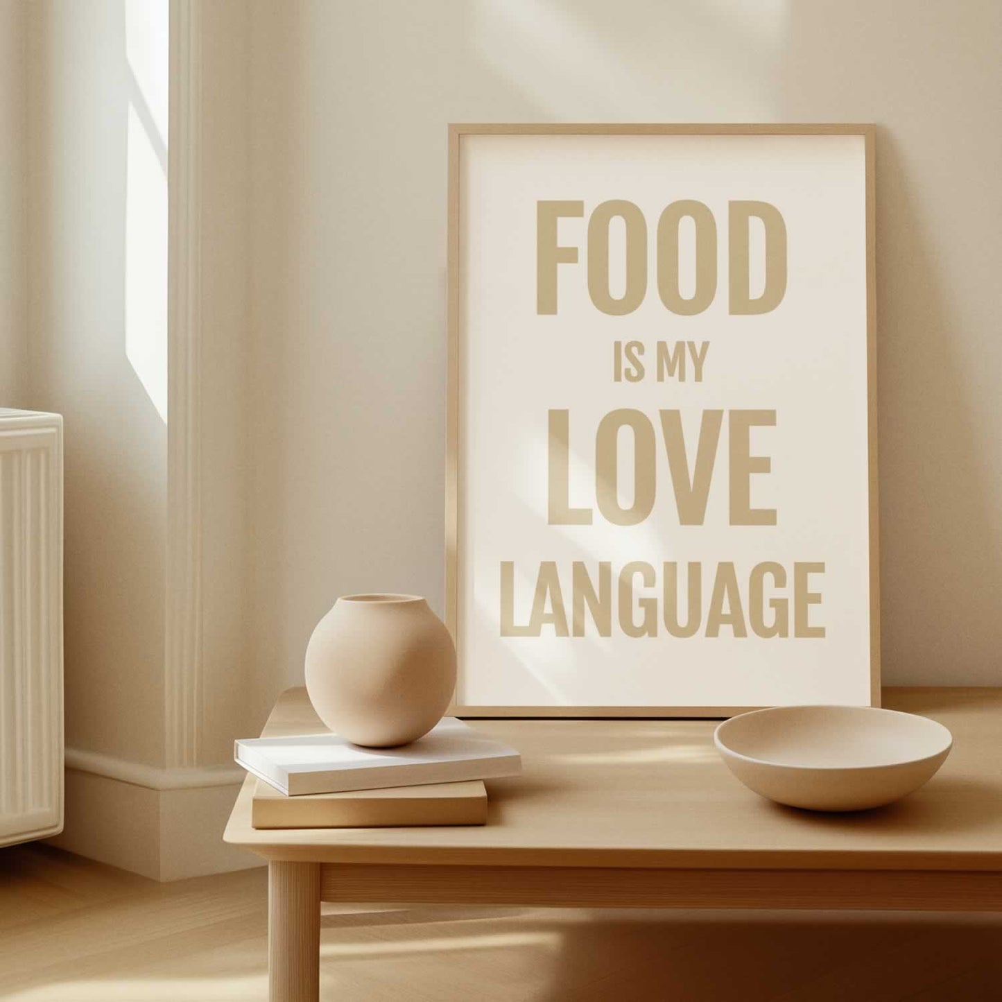 Food Is My Love Language Typography Wall Art For Kitchen