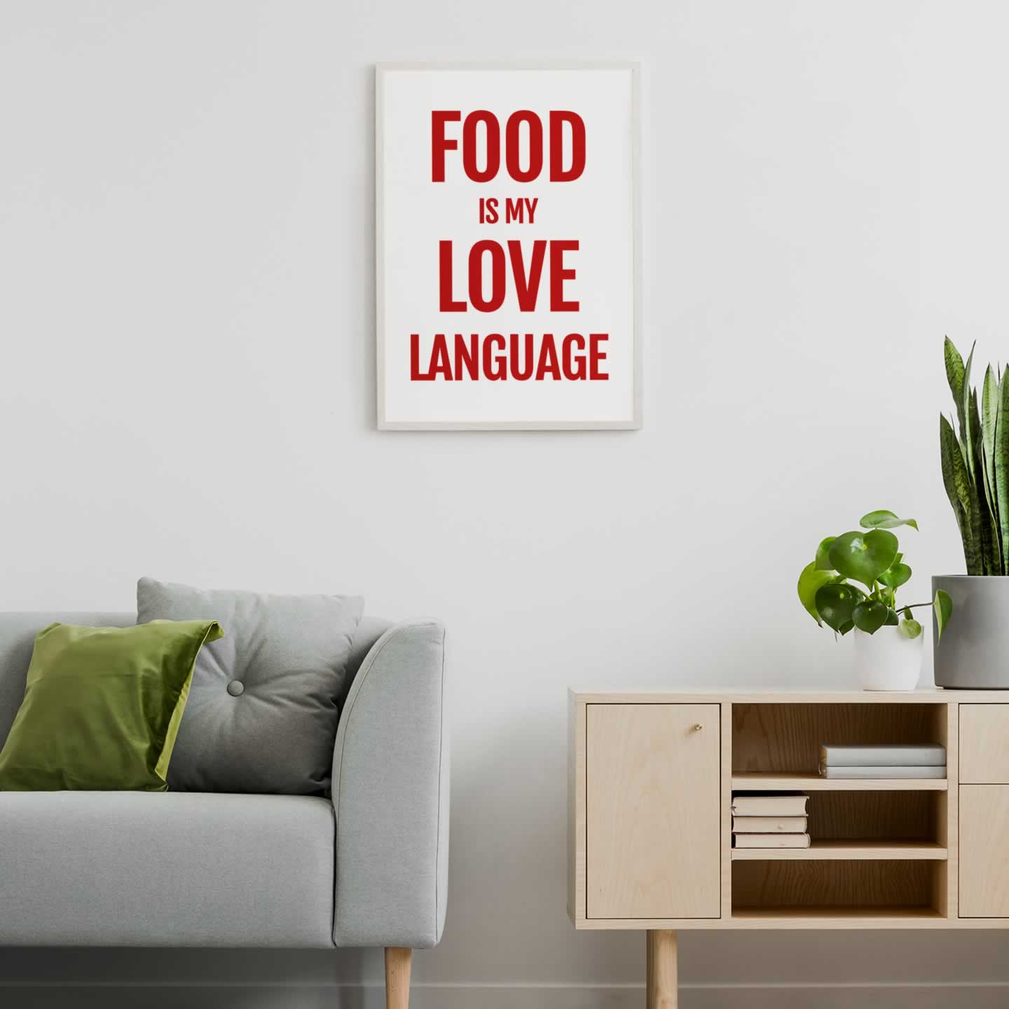 Food Is My Love Language Typography Print For Living Room