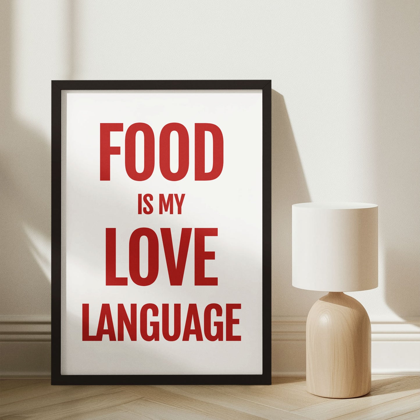 Food Is My Love Language Typography Wall Art