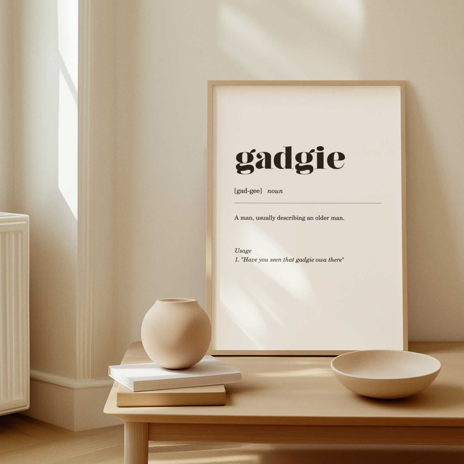 Gadgie Newcastle Slang Poster Print
