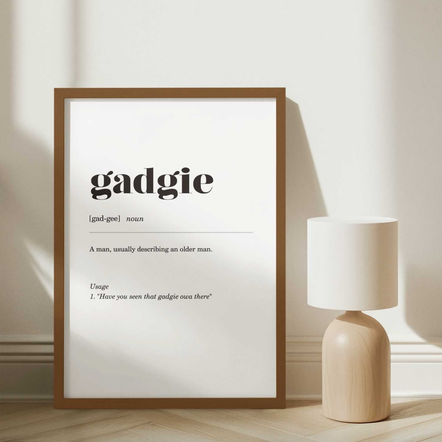 Gadgie Geordie Definition Wall Art Print