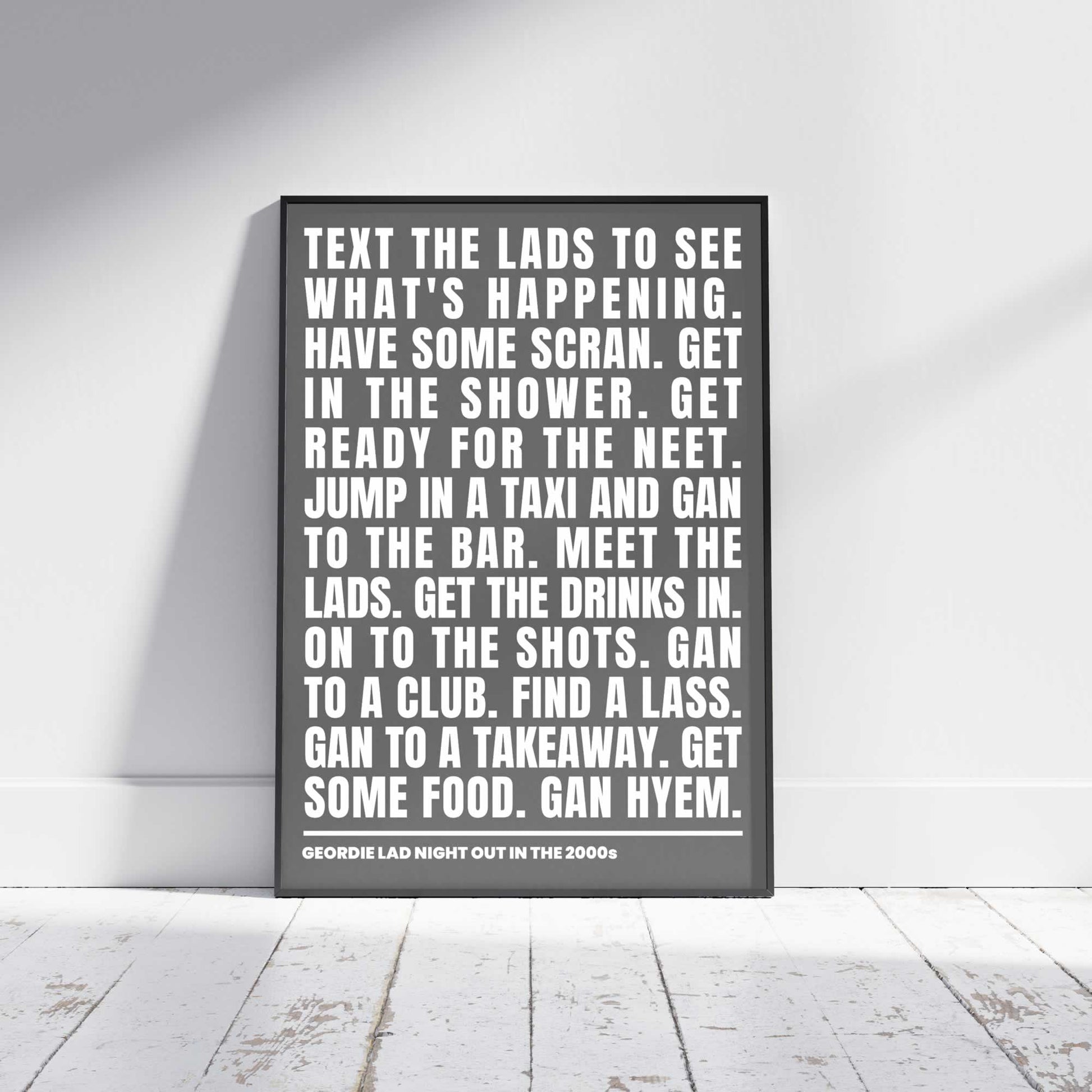 Geordie Lad Night Out In 2000s Poster Print