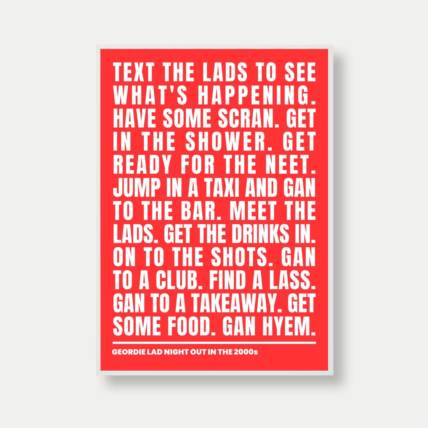 Geordie Lad Night Out In 2000s Print In Red
