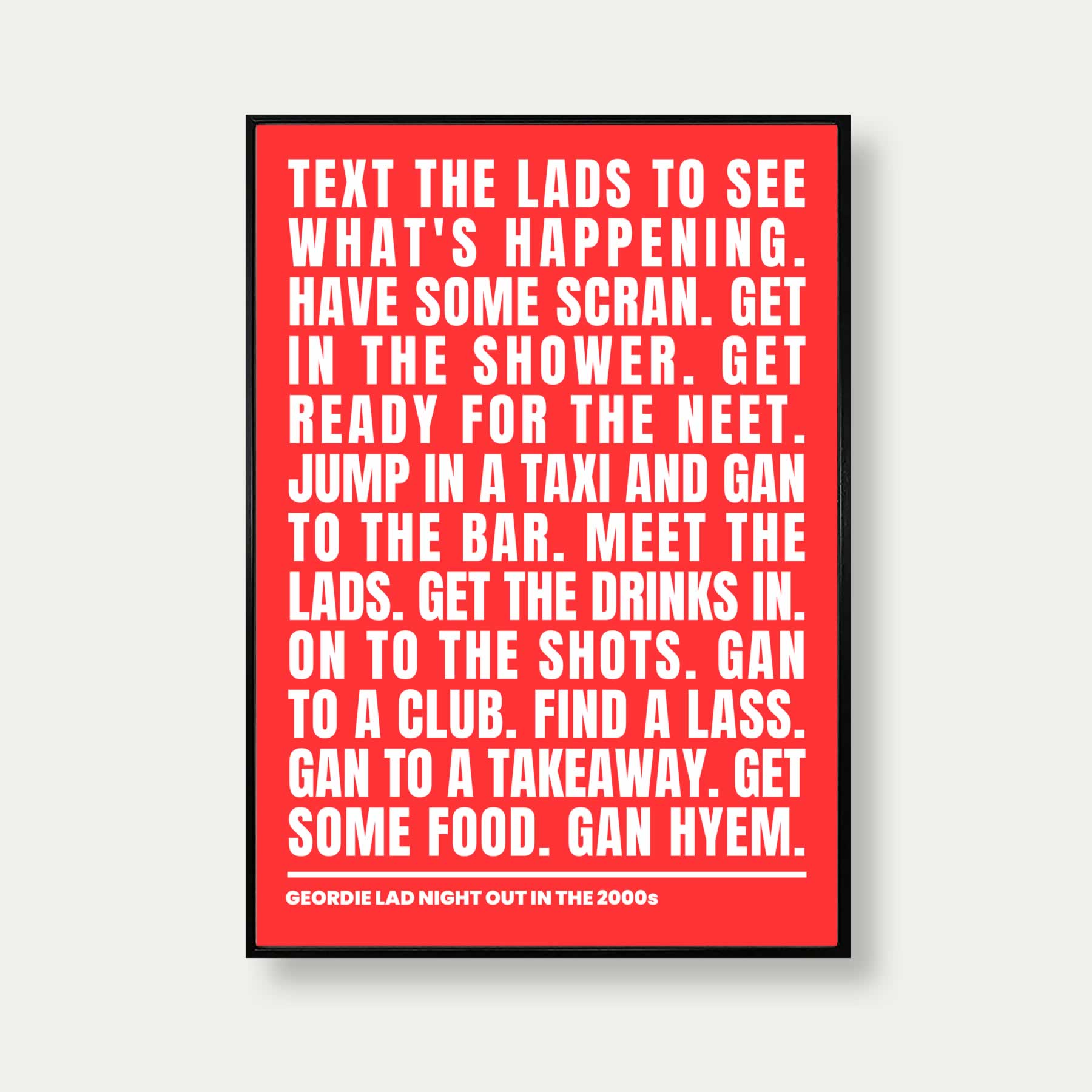 Geordie Lad Night Out In 2000s Print In Red