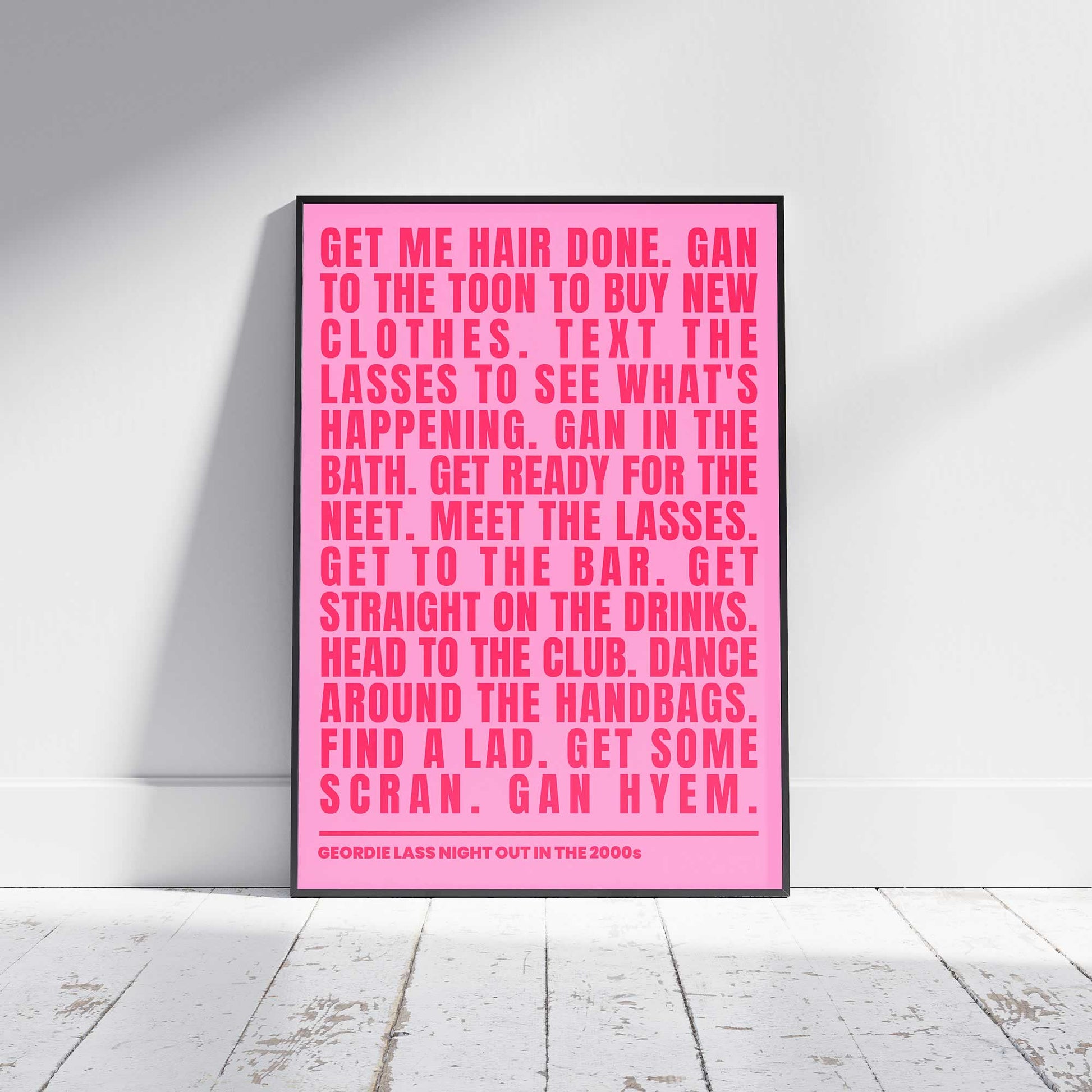 Geordie Lass Night Out In 2000s Print In Pink